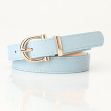 2022 Women Belts New PU Leather Simple Metal Buckle Belt Girls Dress Jean Pants Waistband Belts for Lady Luxury Designer Brand - Loja Ammix