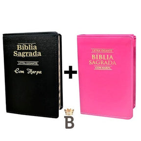 Kit 2 Bíblias Sagradas Letra Gigante Com Harpa Cristã - Loja Ammix