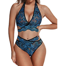 Seamless Transparent Lingerie Set Women Lace Bowknot Push Up Bra And Panty Set Sexy V Neck Breathable Erotic Underwear Sets - Loja Ammix