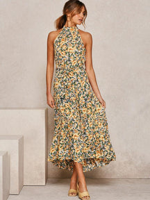 Summer Long Dress Polka Dot Casual Dresses Black Sexy Halter Strapless New 2022 Yellow Sundress Vacation Clothes For Women - Loja Ammix