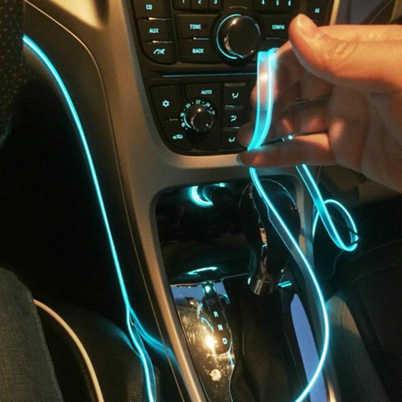 Lâmpada Atmosfera de Luz Fria com USB Acessório Interior de Carro - Loja Ammix