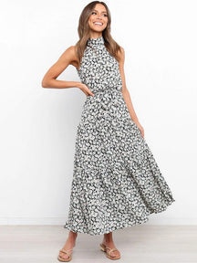 Summer Long Dress Polka Dot Casual Dresses Black Sexy Halter Strapless New 2022 Yellow Sundress Vacation Clothes For Women - Loja Ammix