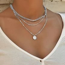 Simple Crystal Geometric Gold Color Pendant Necklace Set for Women Charms Fashion Square Rhinestone Female Vintage Jewelry 2022 - Loja Ammix