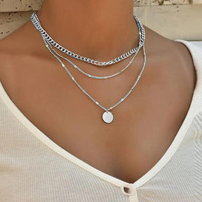 Simple Crystal Geometric Gold Color Pendant Necklace Set for Women Charms Fashion Square Rhinestone Female Vintage Jewelry 2022 - Loja Ammix
