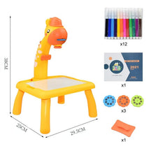 Children Led Projector Art Drawing Table Toys Kids Painting Board Desk Arts Crafts Educational Learning Paint Tools Toy for Girl - Loja Ammix