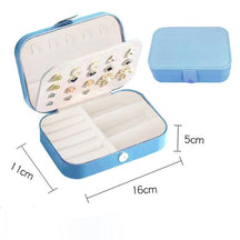Jewelry Box Portable Leather Jewelry Organizer Box Display Travel Jewelry Case Boxes Button Leather Storage Zipper Jewelers - Loja Ammix