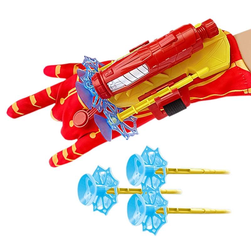 Disney Spiderman Figures Iron Man Captain America Glove Launcher Set Toys Hero Wrist Cosplay Hulk Model Soft Bullet Boy Gifts - Loja Ammix