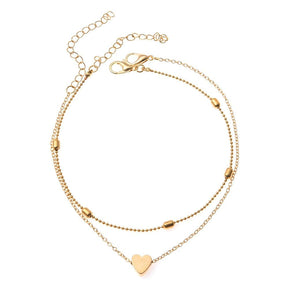 New Fashion Simple Heart Female Anklets Foot Jewelry Leg New Anklets On Foot Ankle Bracelets For Women Leg Chain Gifts - Loja Ammix