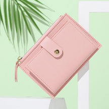 Fashion Women Wallets Leather Female Purse Mini Hasp Solid Multi-Cards Holder Coin Short Wallets Slim Small Wallet Zipper Hasp - Loja Ammix