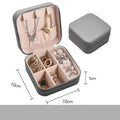 Jewelry Box Portable Leather Jewelry Organizer Box Display Travel Jewelry Case Boxes Button Leather Storage Zipper Jewelers - Loja Ammix