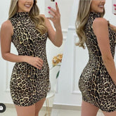 Vestido Onça Gola Alta - Loja Ammix
