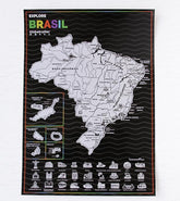 Mapa Raspadinha do Brasil com Bandeiras e principais destinos Brasileiros. - Loja Ammix