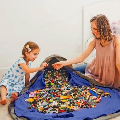 Portable Kids Toy Storage Bag And Play Mat Lego Toys Organizer Bin Box Baby Fashion Practical Storage Bags EJ880524 - Loja Ammix