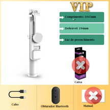 Bastão de Selfie Dobrável com Luz Led - Loja Ammix