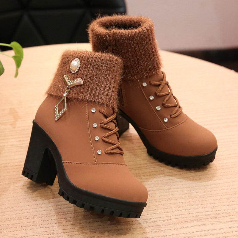 Women's Martin boots with wool and cashmere - Loja Ammix