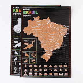 Mapa Raspadinha do Brasil com Bandeiras e principais destinos Brasileiros. - Loja Ammix