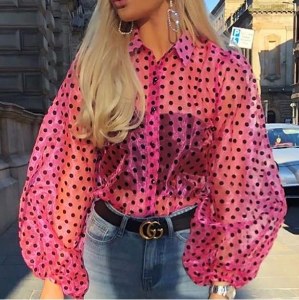 Blusa Manga Longa Elegante Transparente Bufante - Loja Ammix