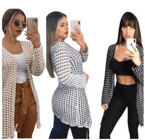 Kimono Sobretudo Feminino Luxo Tricô - Loja Ammix